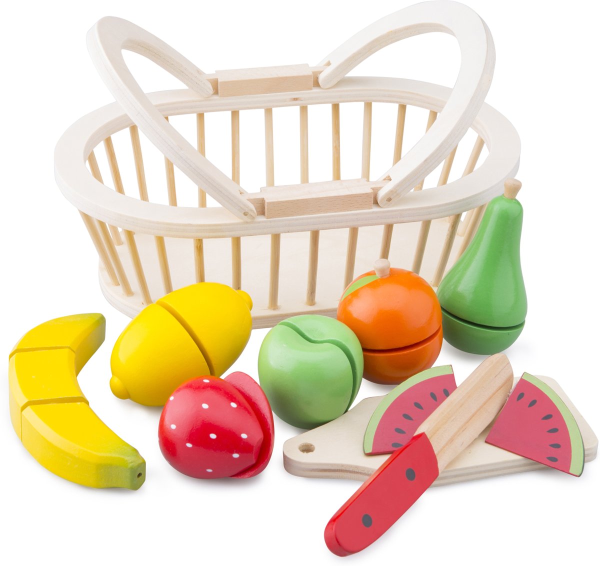 New Classic Toys - Speelgoed Snijset - Fruitmand - 9 stukken