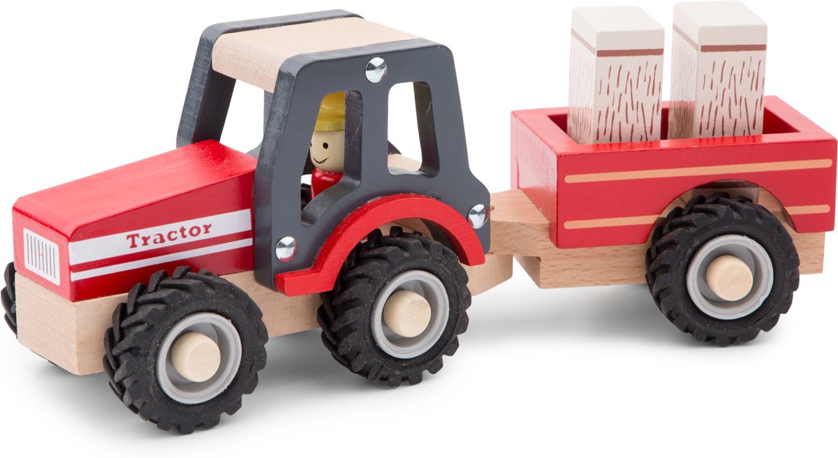 New Classic Toys - Tractor met Aanhanger - Hooibalen