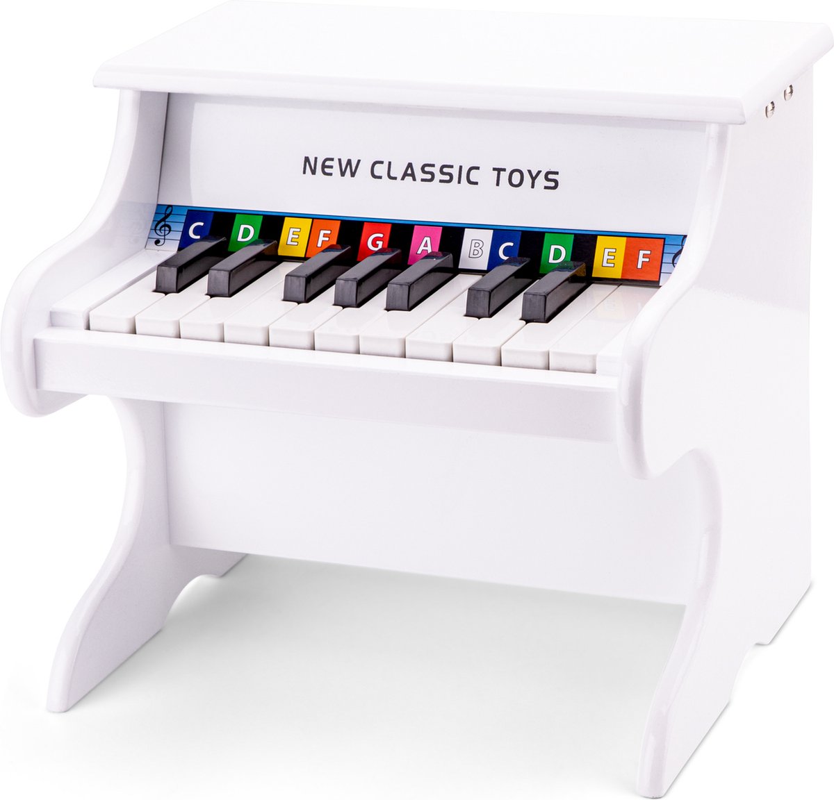 New Classic Toys Houten Speelgoed Piano - Wit - Inclusief Muziekboekje