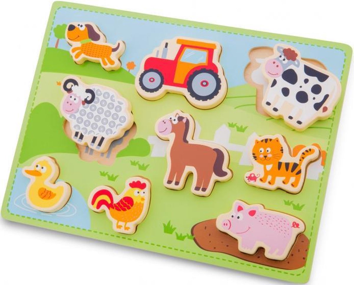 vormenpuzzel Chunky Farm junior hout 9 stukjes