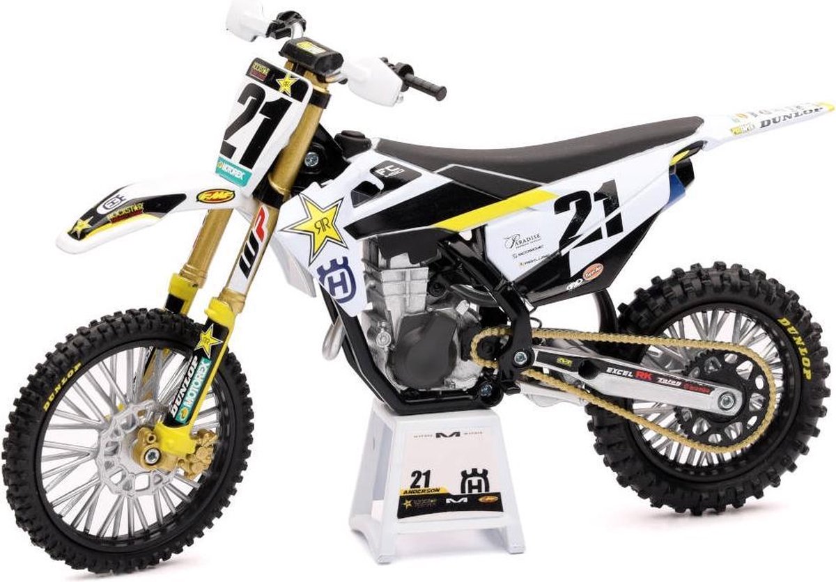 New-Ray Jason Anderson Rockstar Energy Husqvarna FCF450 Replica Mini Crossmotor 1/12 Schaalmodel