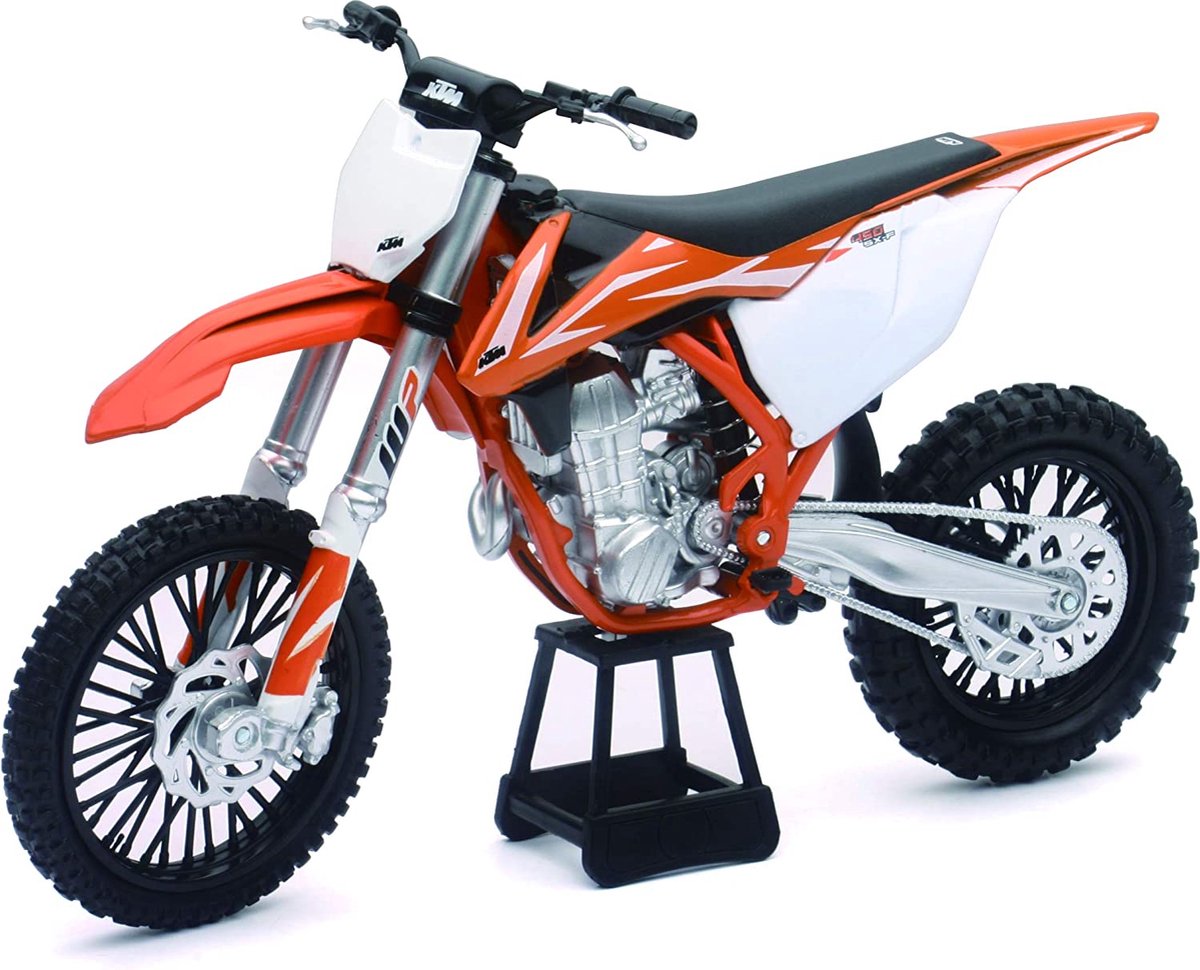 New-Ray KTM SXF450 Replica Mini Crossmotor 1/10 Schaalmodel - Oranje - 57943