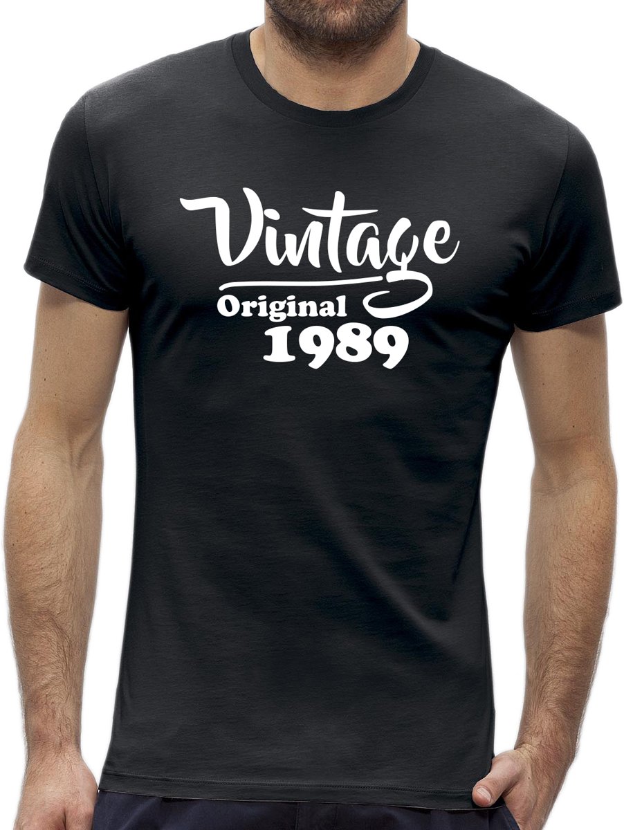 Leeftijd 30 jaar t-shirt - Vintage / kado tip / heren maat L / origineel verjaardags cadeau
