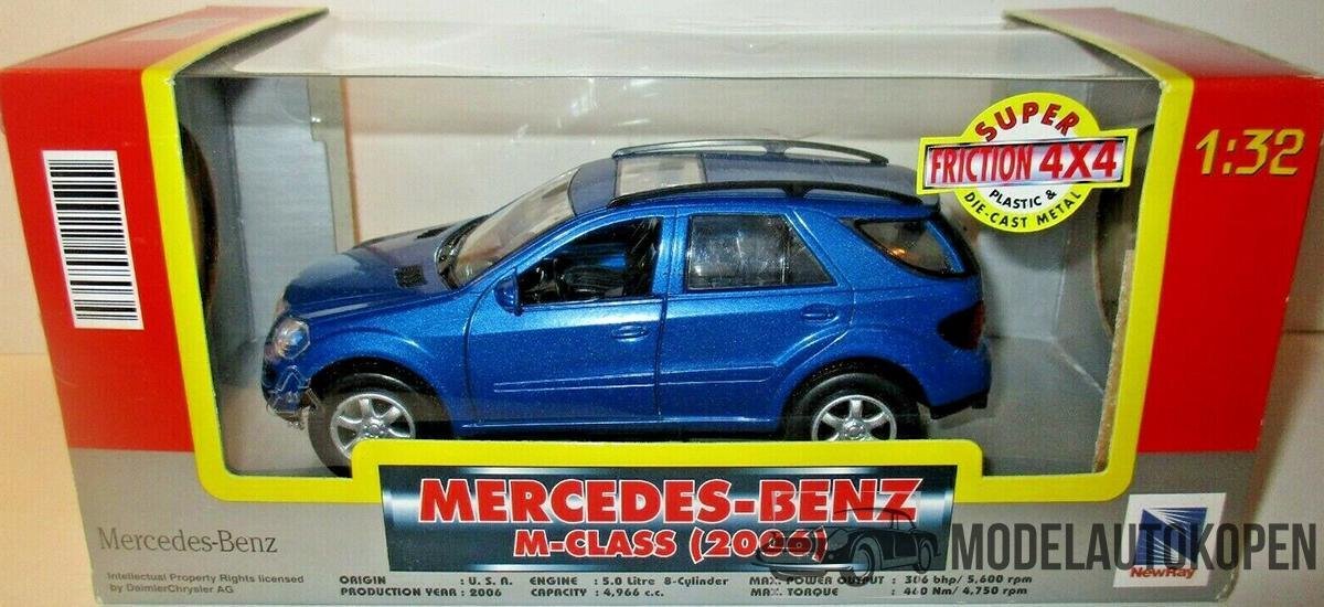 Mercedes-Benz M-Class (2006) Blauw 1/32 NewRay - Modelauto - Schaalmodel - Model auto - Miniatuurautos - Miniatuur auto