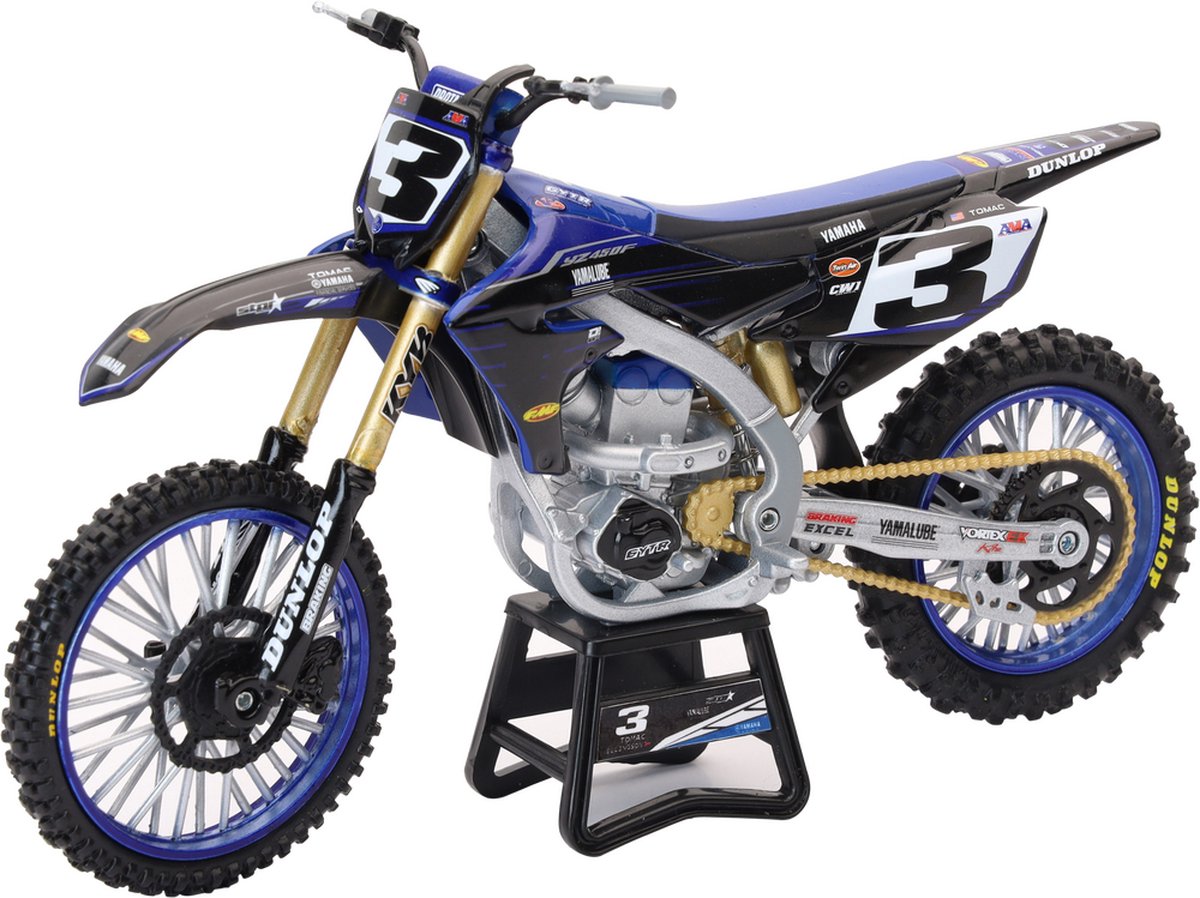 NewRay - Eli Tomac Star Racing Yamaha YZF450 Replica Mini Crossmotor - 1/12 Schaalmodel Met Stickers - 58323