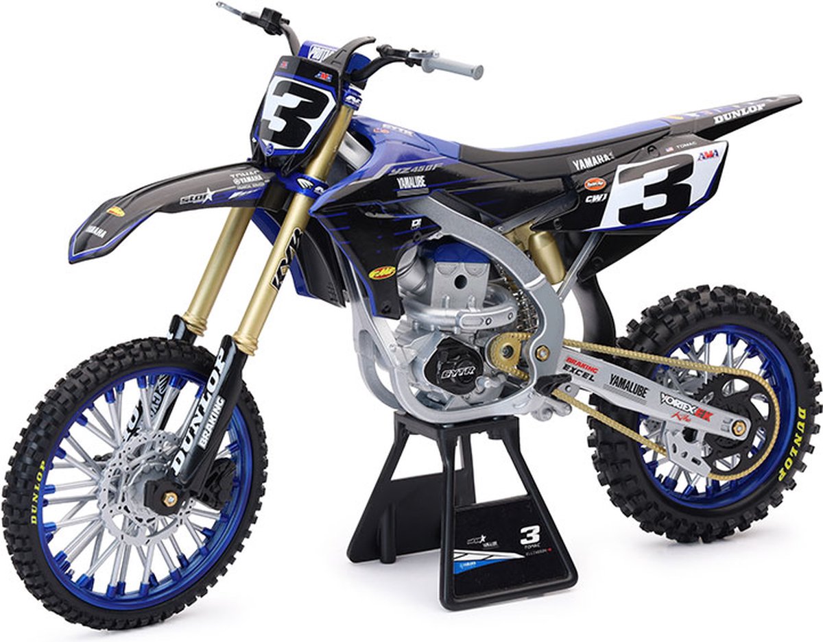 NewRay - Eli Tomac Star Racing Yamaha YZF450 Replica Mini Crossmotor - 1/6 Schaalmodel Met Stickers - 49713