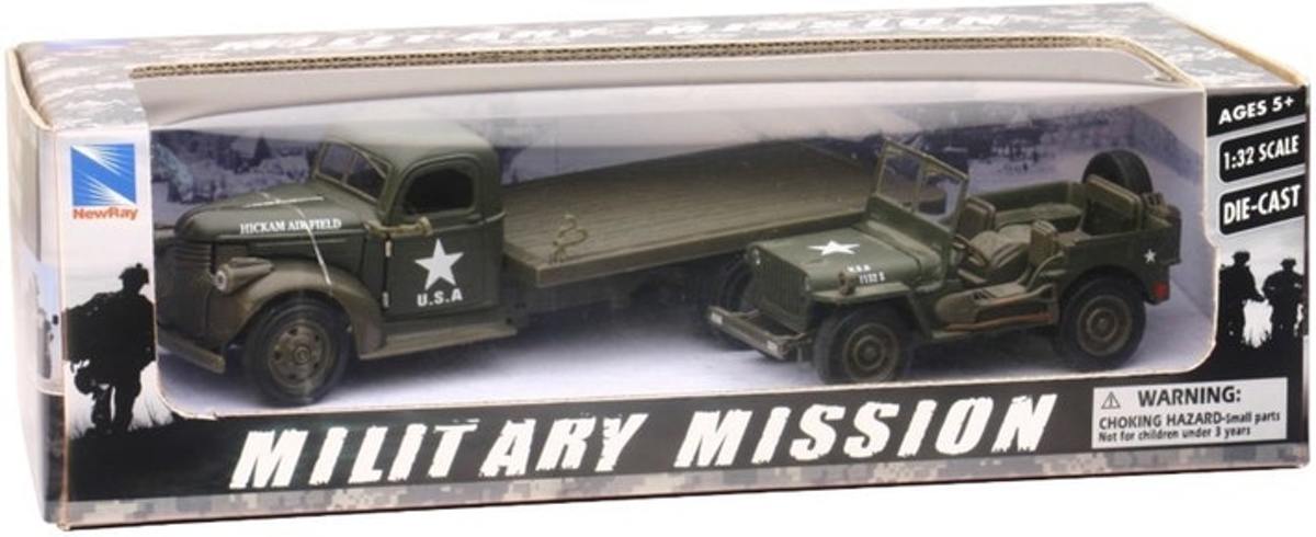 NewRay 1941 Chevrolet met Jeep Willys schaal 1:32