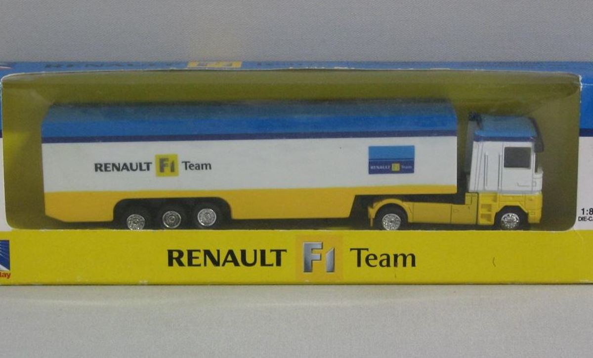 Renault F1 Truck 1:87 NewRay Geel / Wit / Blauw 46703