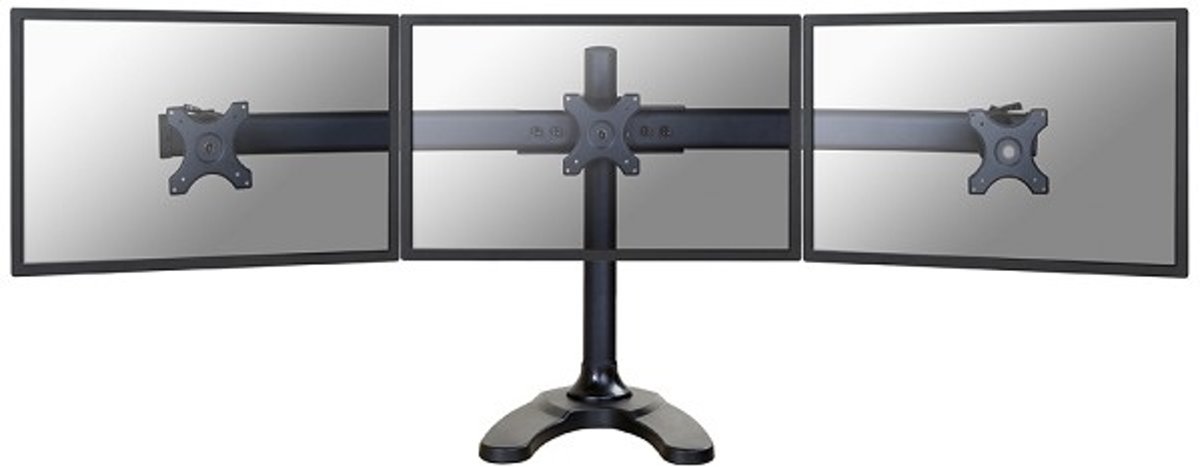 Newstar FPMA-D700DD3 - draai- en kantelbare bureausteun  met voet of doorvoer - geschikt voor 2 monitoren t/m 30 inch - zwart