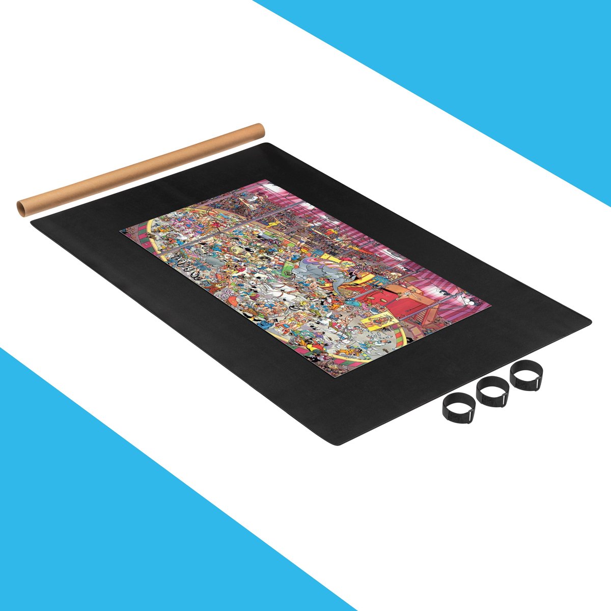 Nextgadgets Puzzelmat voor Legpuzzel - 2 in 1 Puzzelkleed en Puzzel Opbergsysteem - Geschikt voor Puzzels 500 Stukjes t/m 3000 Stukjes - Voor Kinderen en Volwassenen - Inclusief Kartonnen Puzzelrol