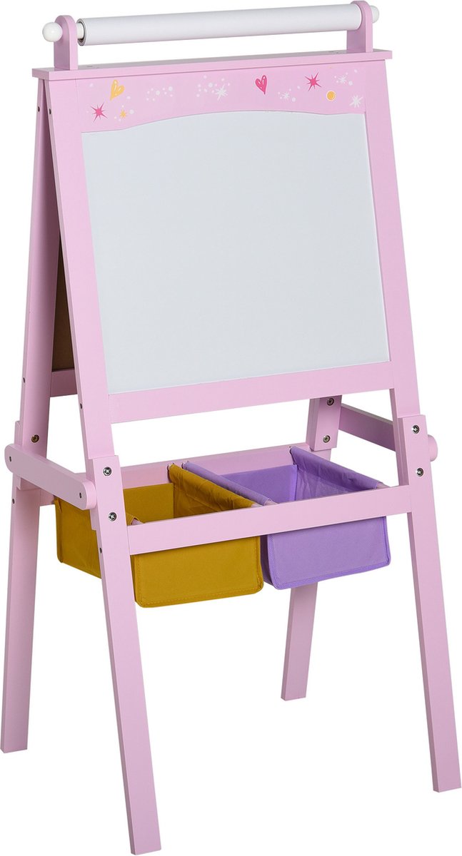 Tekenbord -Borden - Whiteboard - Schoolbord- 58,5L x 50,5W x 118H cm - Roze