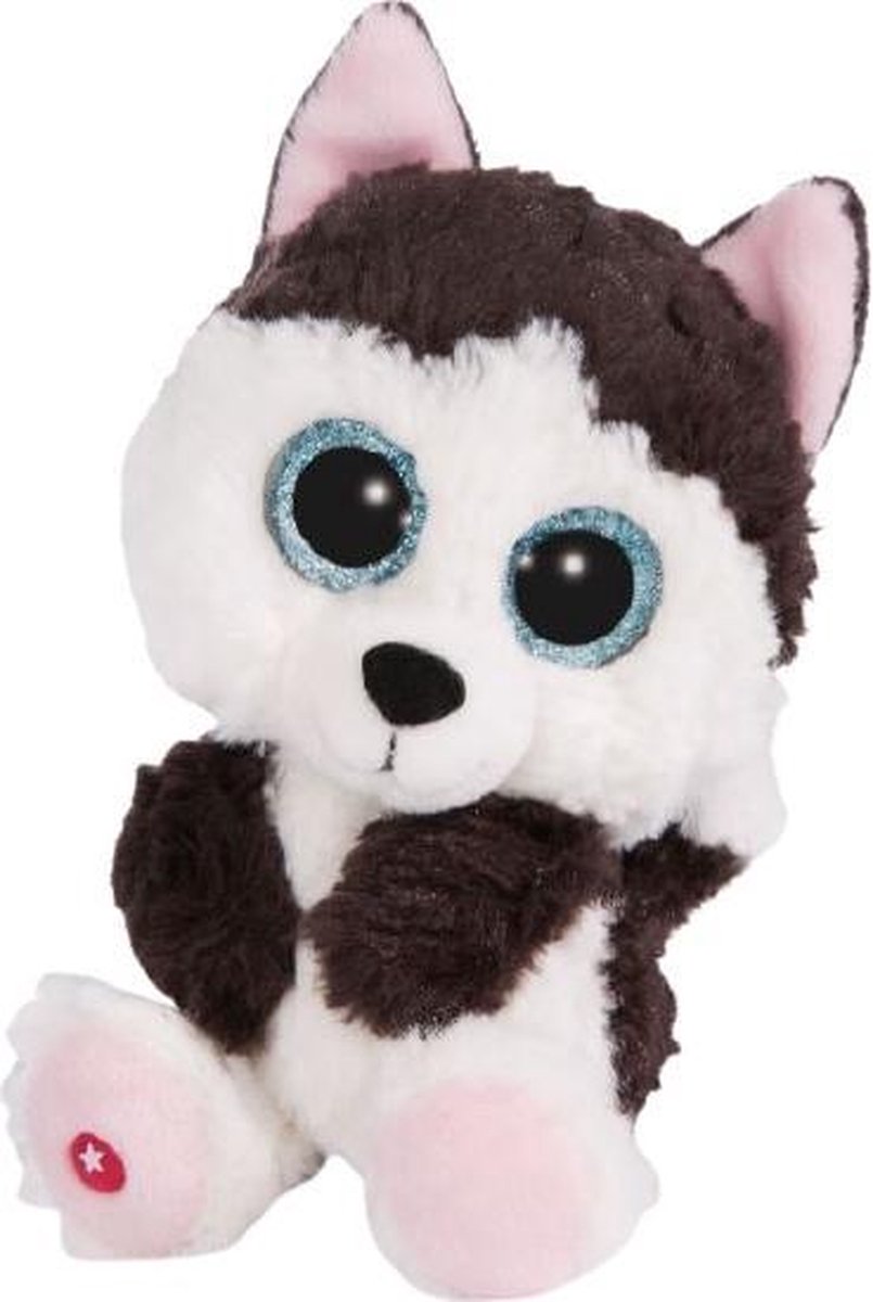 Nici Knuffelhond Glubschis Husky Junior 15 Cm Pluche Bruin/wit