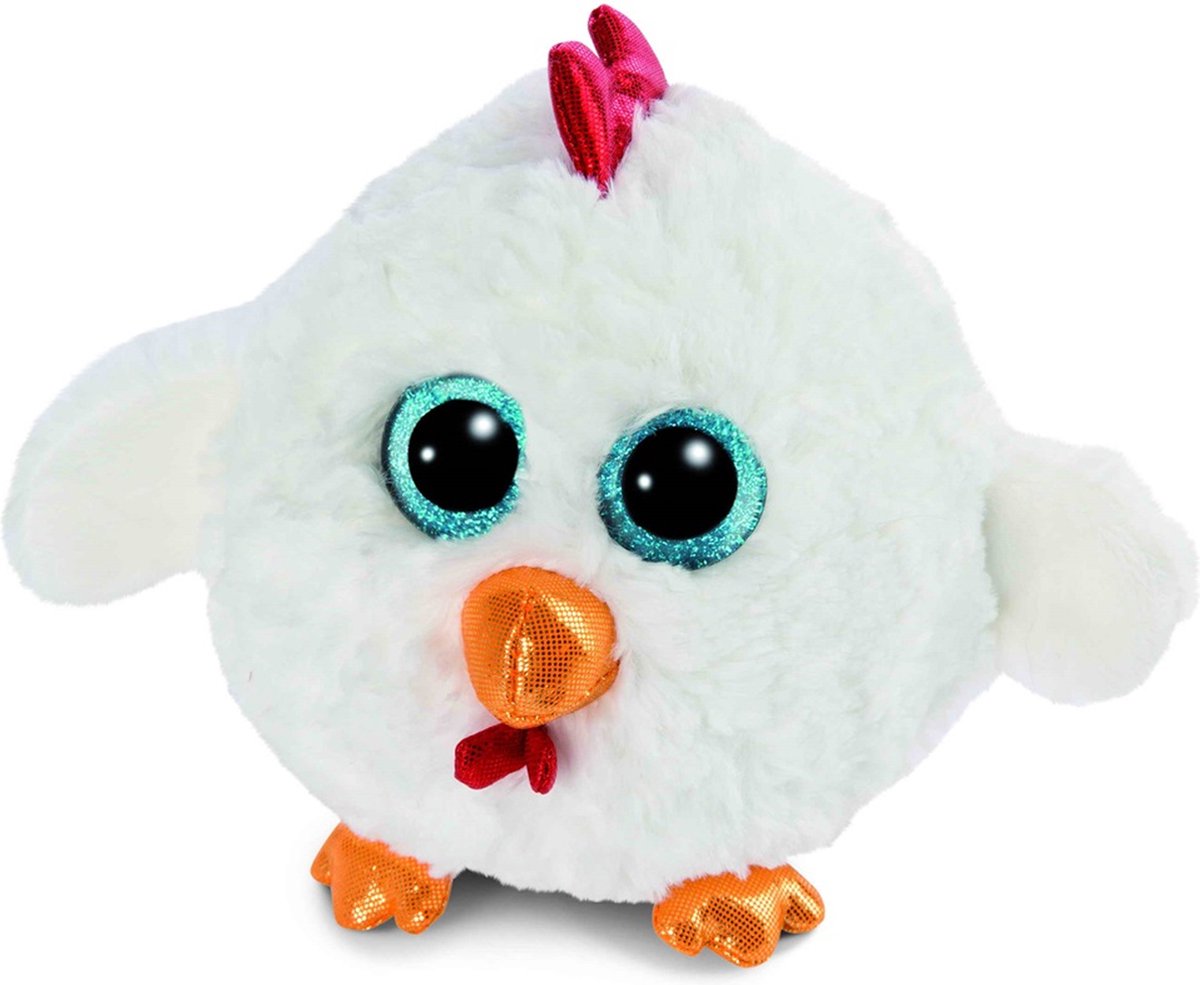 Nici pluche knuffel - haan Henlou - wit - 15 cm