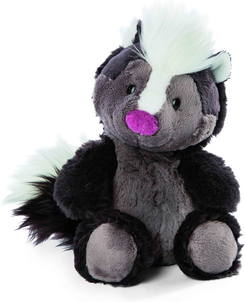 Nici stinkdier pluche knuffel - zwart/wit - 25 cm