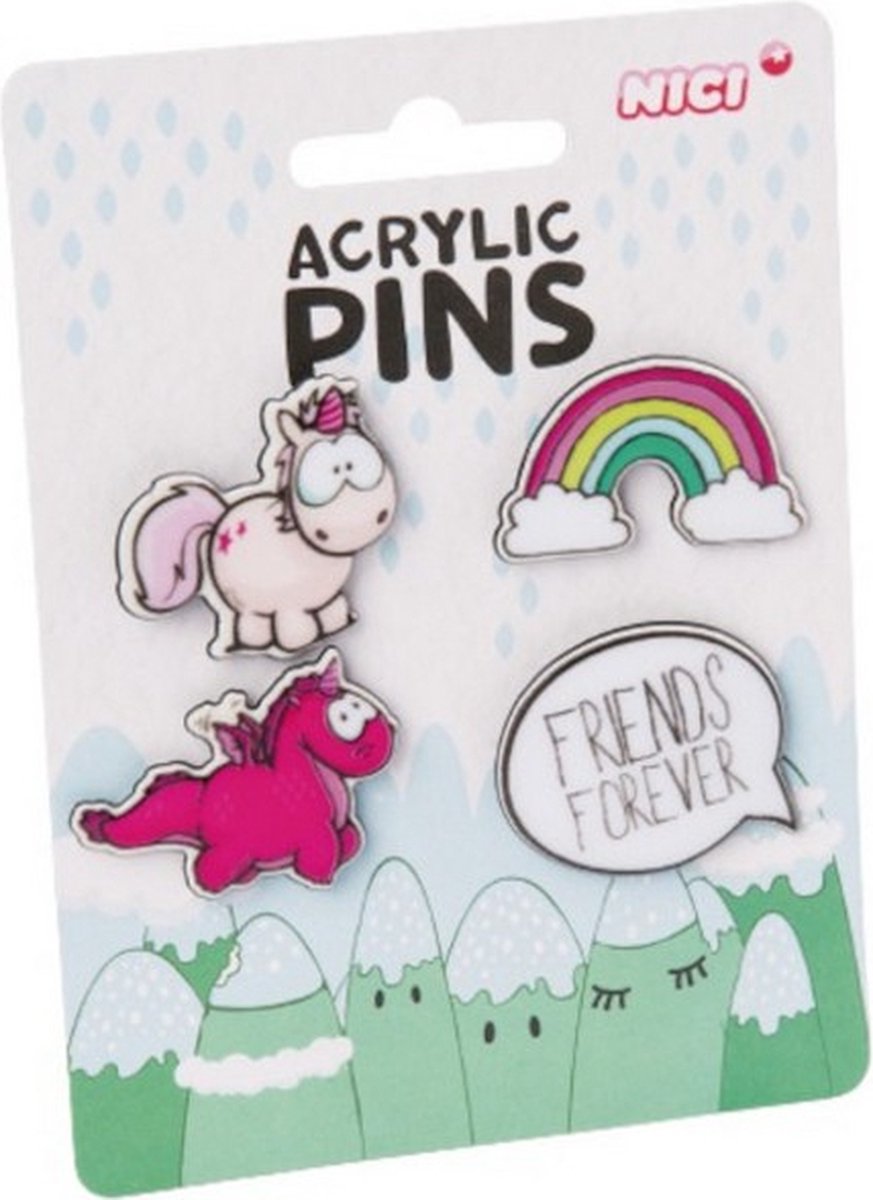 buttons Theodor & Friends junior acryl roze 4 stuks