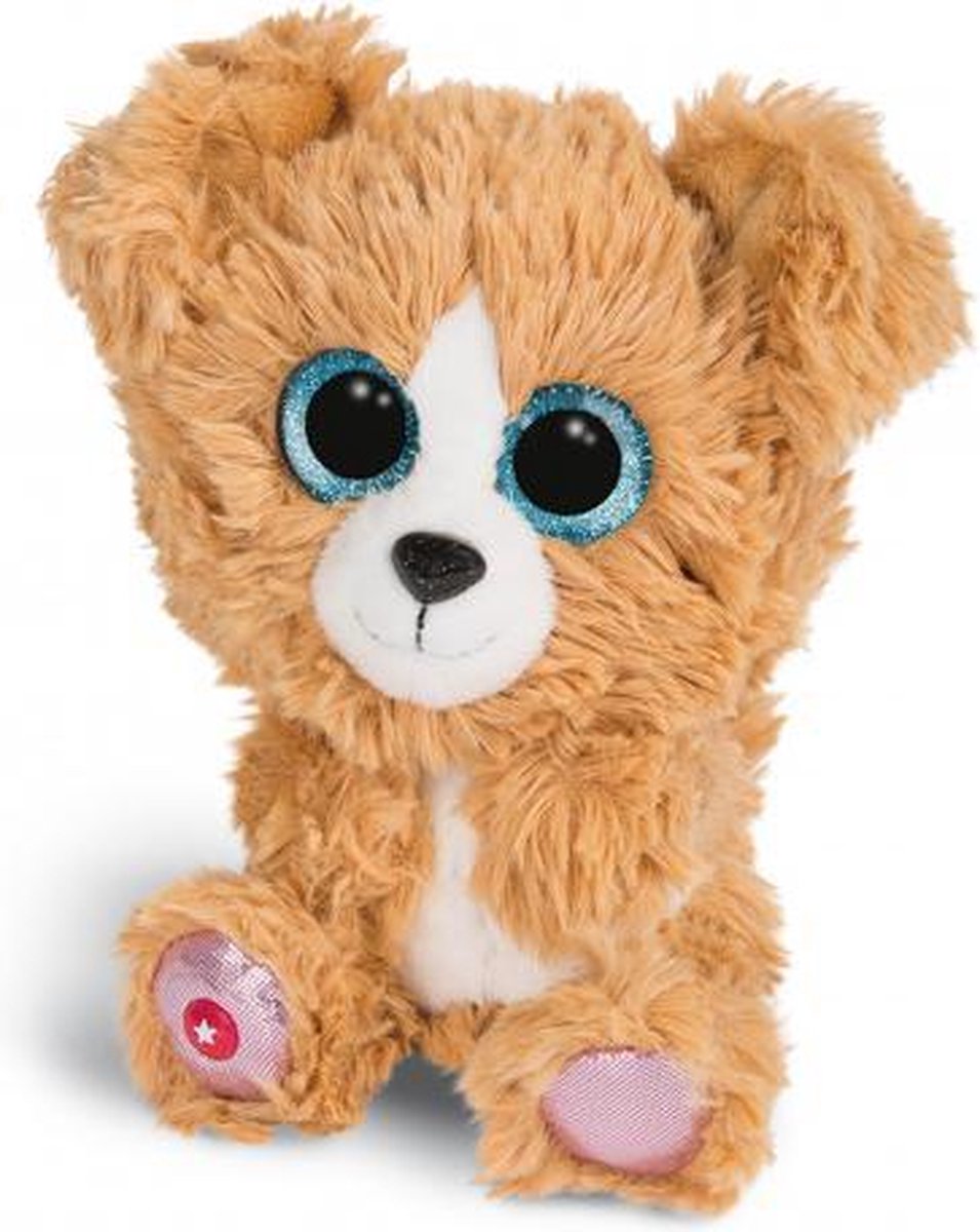 knuffel Glubschis lollidog junior 15 cm pluche lichtbruin