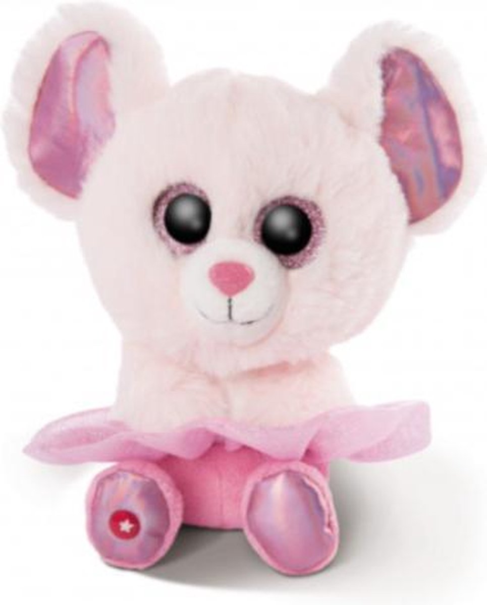 knuffel Glubschis muis junior 15 cm pluche roze