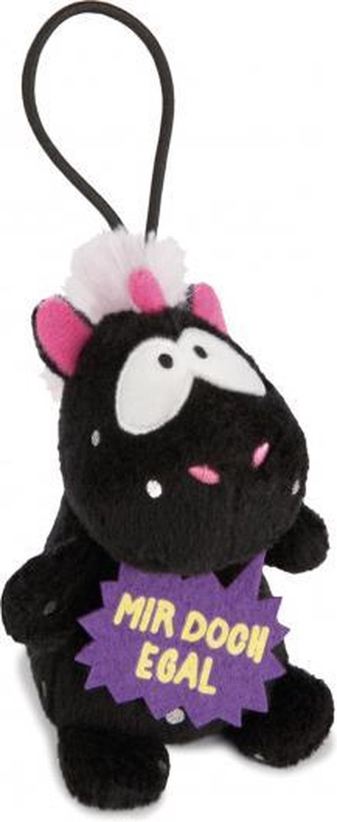 knuffel Unicorn Carbon junior pluche 8 cm zwart/paars