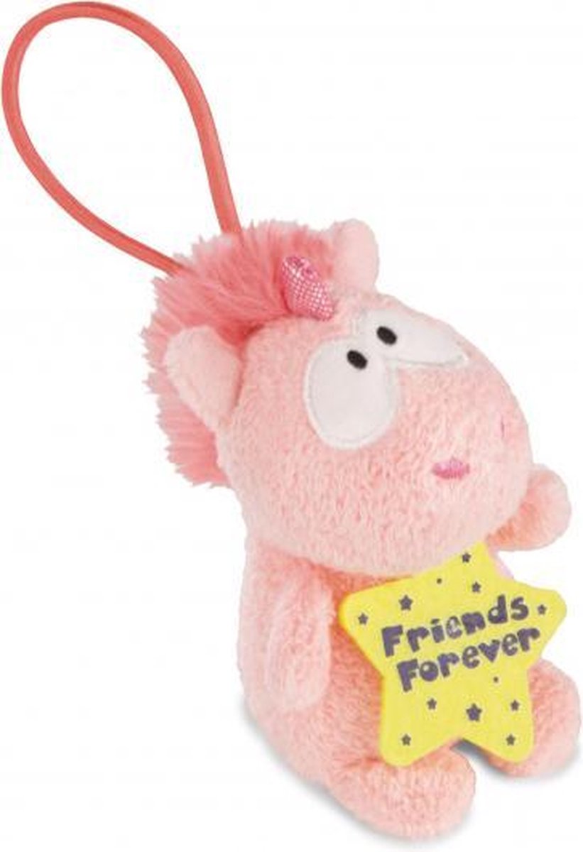 knuffel Unicorn Merry junior pluche 8 cm roze/geel