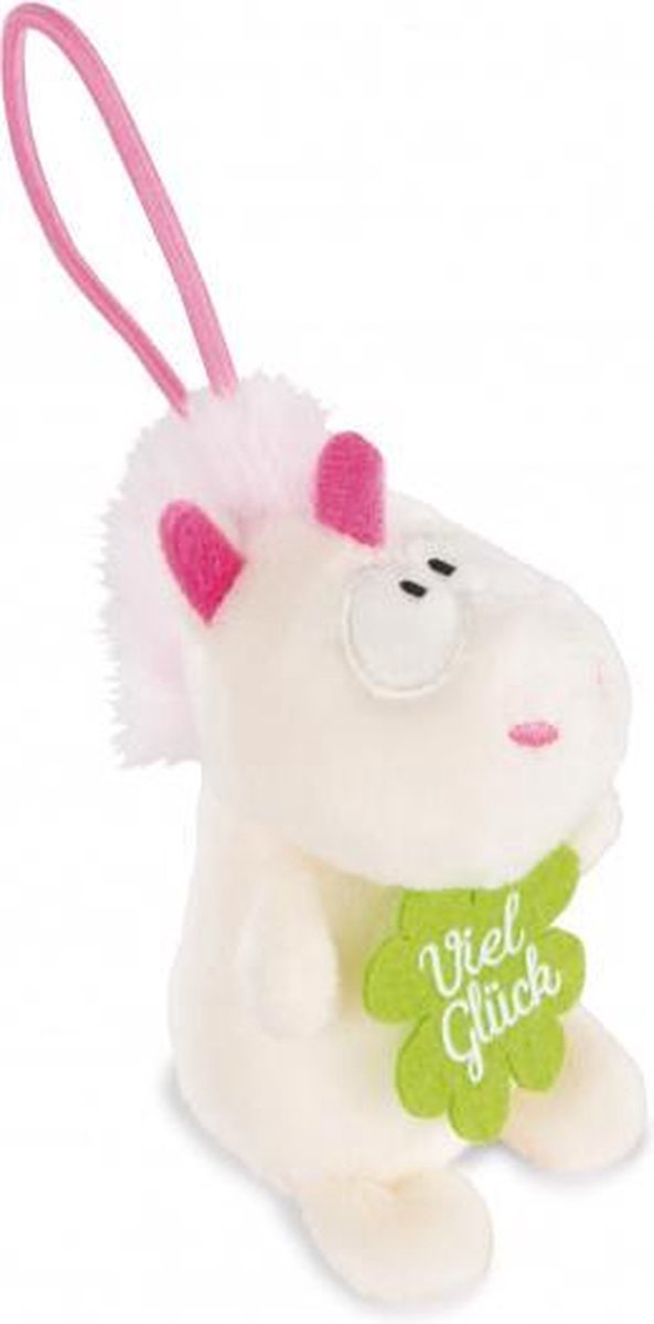 knuffel Unicorn Theodor junior pluche 8 cm groen//wit