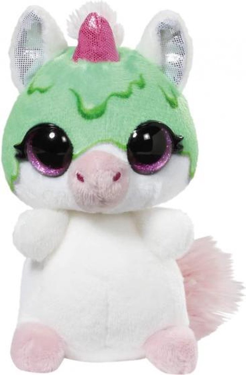 knuffel eenhoorn junior 12 cm pluche wit/groen