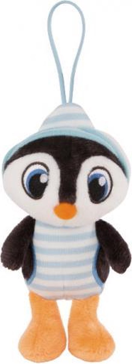 knuffel met hanger pengu√Øn Koosy 14 cm pluche zwart