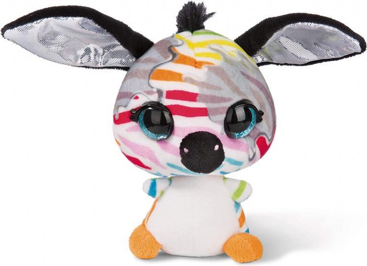 knuffelzebra junior 12 cm pluche zwart/wit