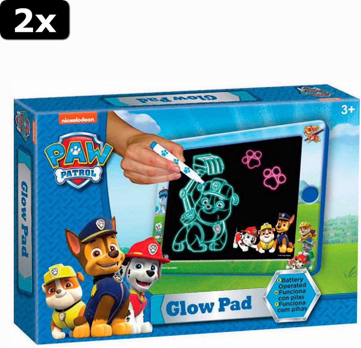 2x PAW Patrol Glow Pad