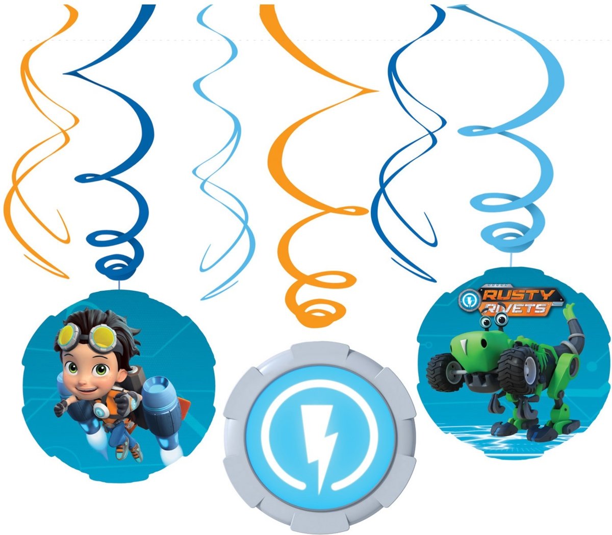 6 Swirl Decorations Rusty Rivets