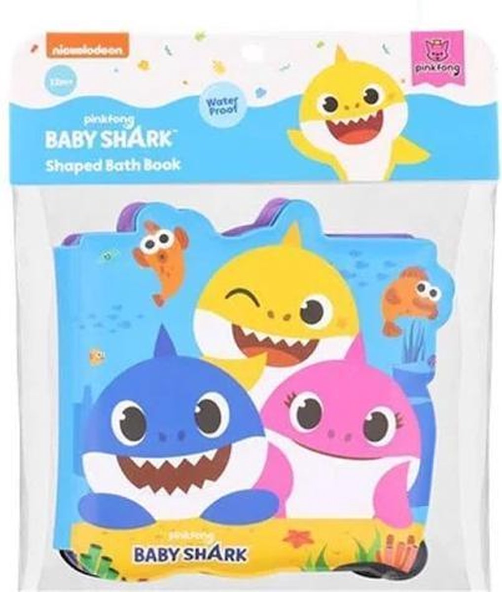 Baby Shark Badboekje - Drie Haaien - Multicolor - Waterproof - 15 x 14 cm - 12+ Maanden