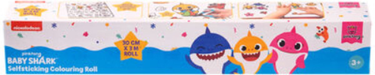 Baby Shark Stick Inkleur Zelfklevende Rol - educatief - creatief - kleuren