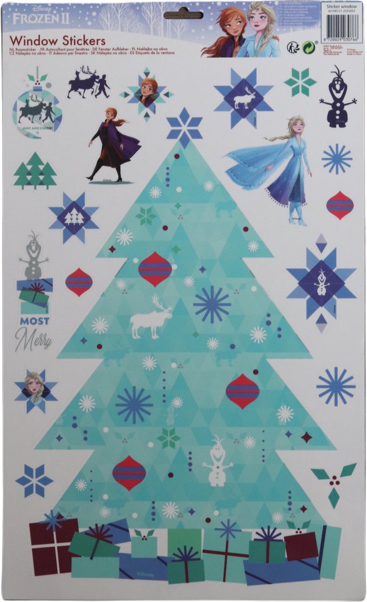 Frozen Raamsticker - Window Stickers - Disney - Kerstmis - Kinderen - Kerst - Kindersticker - Raamdecoratie - Kerstversiering - Kerststicker - Kinderkamer - Cadeautjes - Christmas - Herbruikbaar - Makkelijk - Meisjes - Elsa Anna - Raamfolie - Cartoon