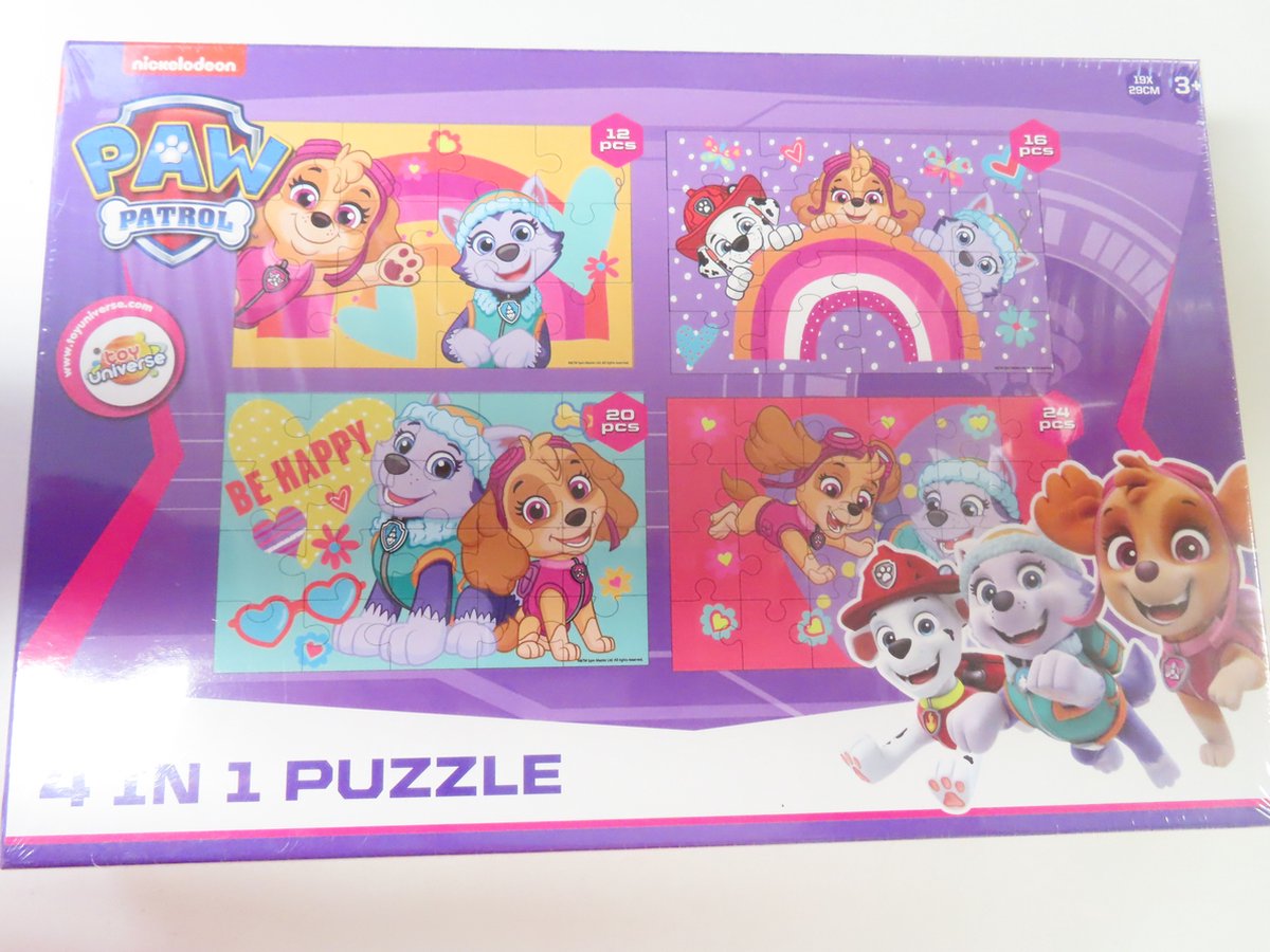 Nickelodeon - Paw Patrol - Puzzel-  4 in 1 -  12 /15 / 20 /24 stukjes