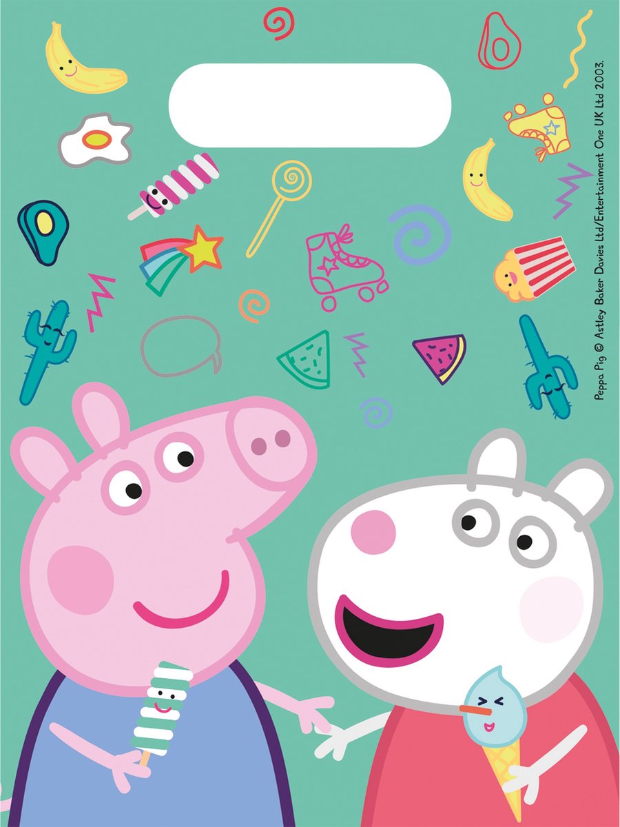 Nickelodeon Feestzakjes Peppa Pig 16 X 23 Cm Groen 6 Stuks