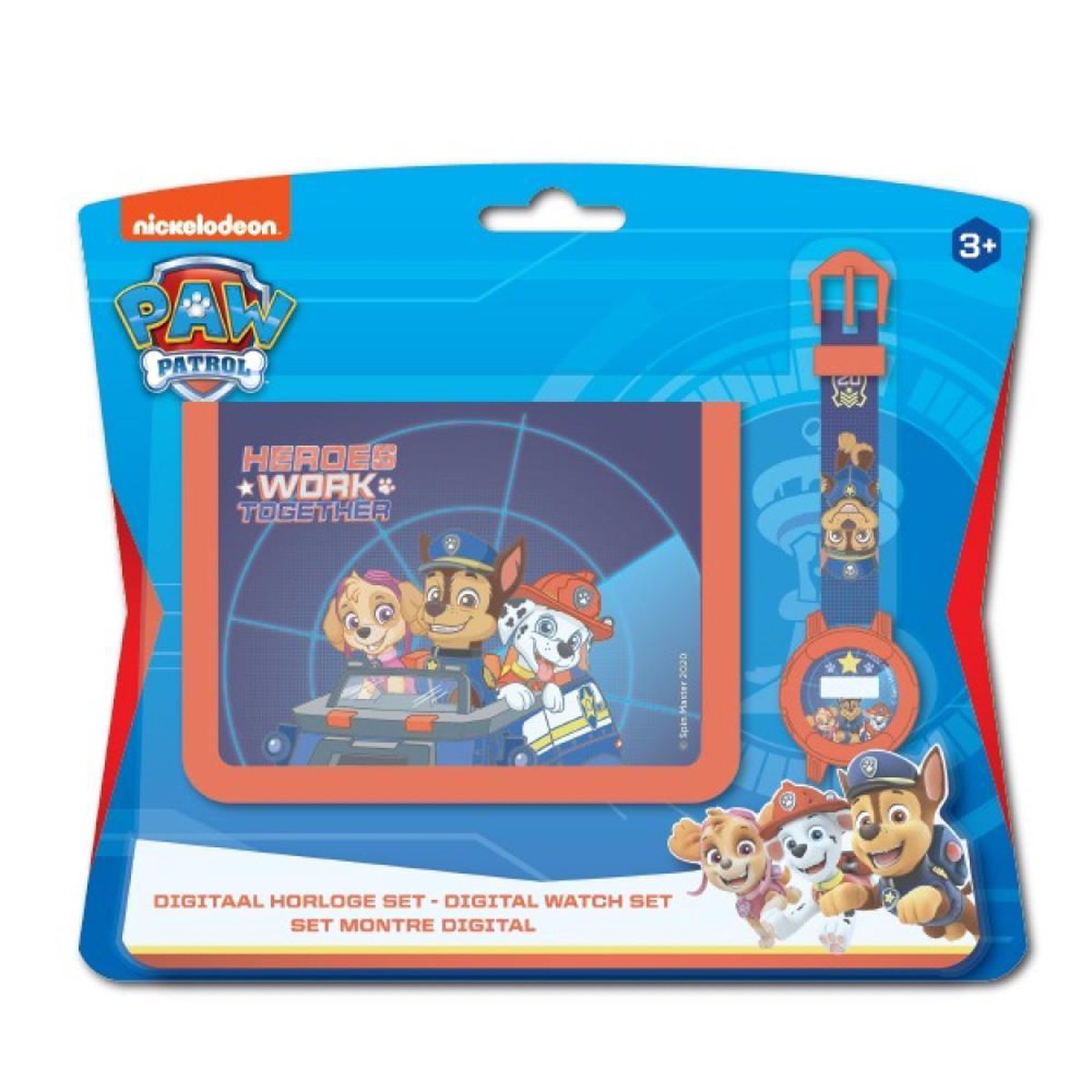 Nickelodeon Horloge & Portemonnee Paw Patrol 10 Cm Rood/blauw