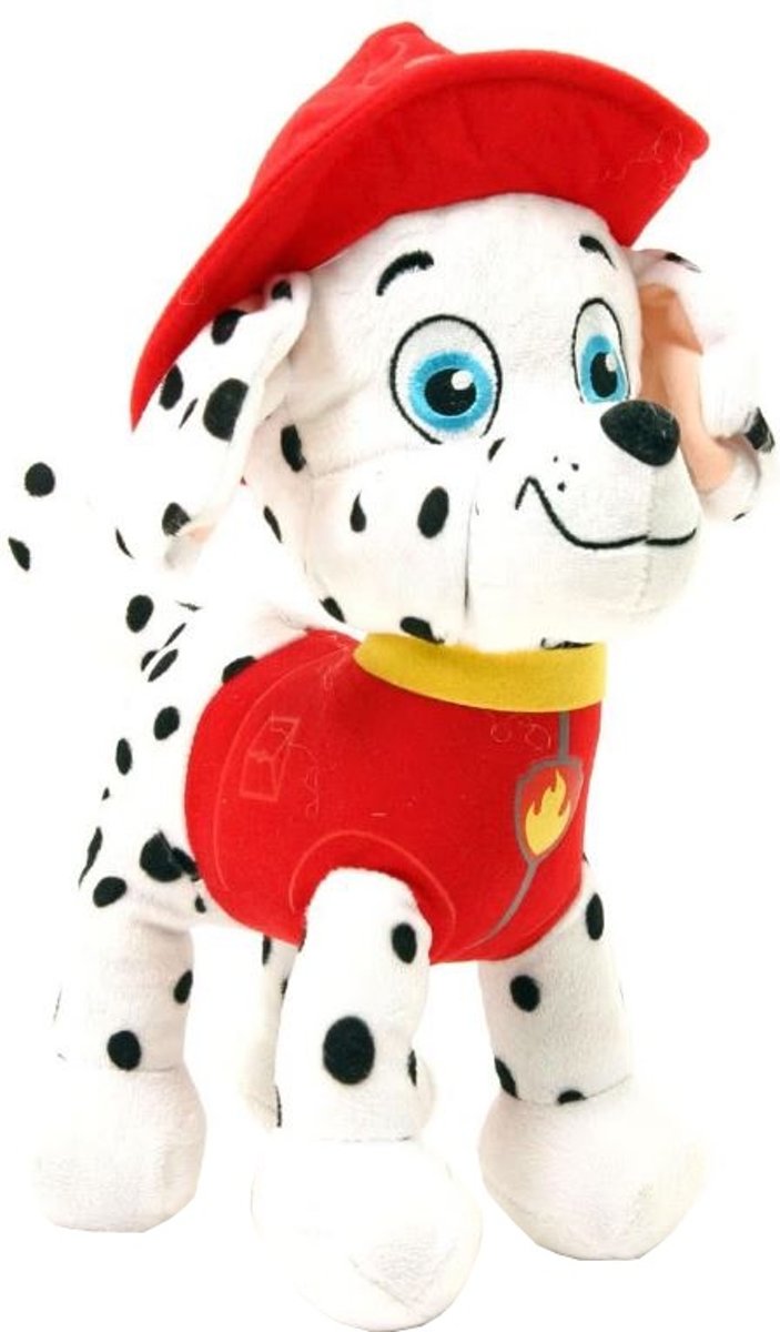 Nickelodeon Knuffel Paw Patrol Marshall 28 Cm Wit/rood