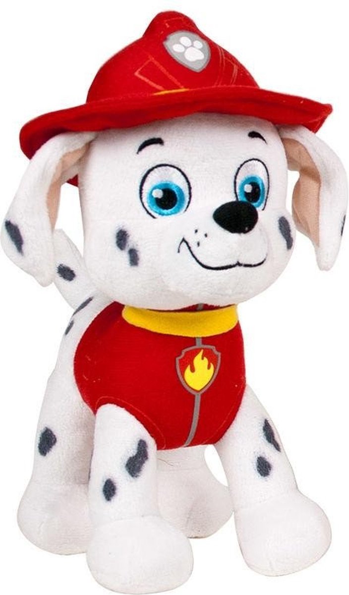 Nickelodeon Knuffel Paw Patrol Marshall Junior 28 Cm Wit/rood