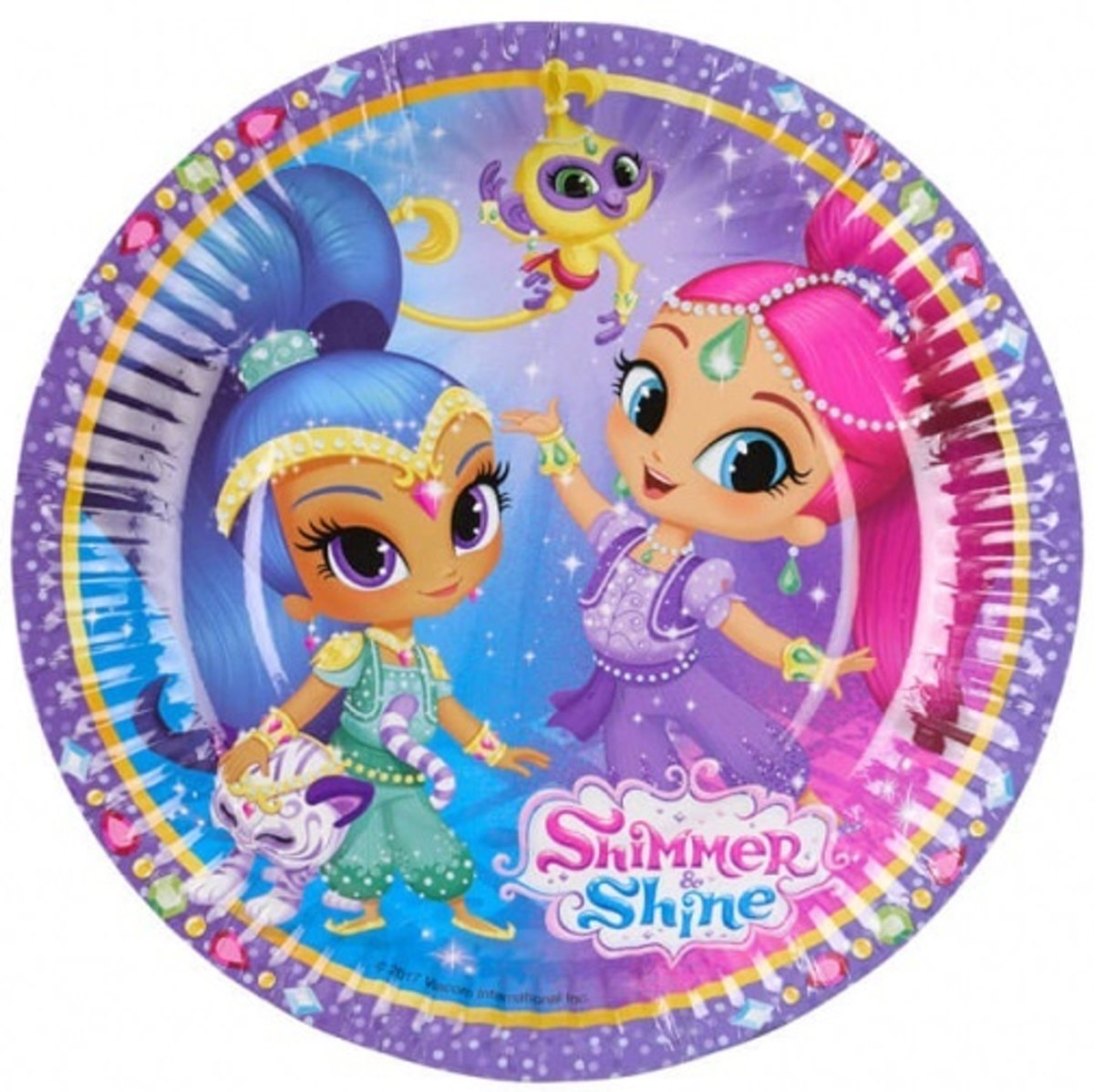 Nickelodeon Shimmer En Shine Kartonnen Gebaksbordjes 8 Stuks 18 Cm