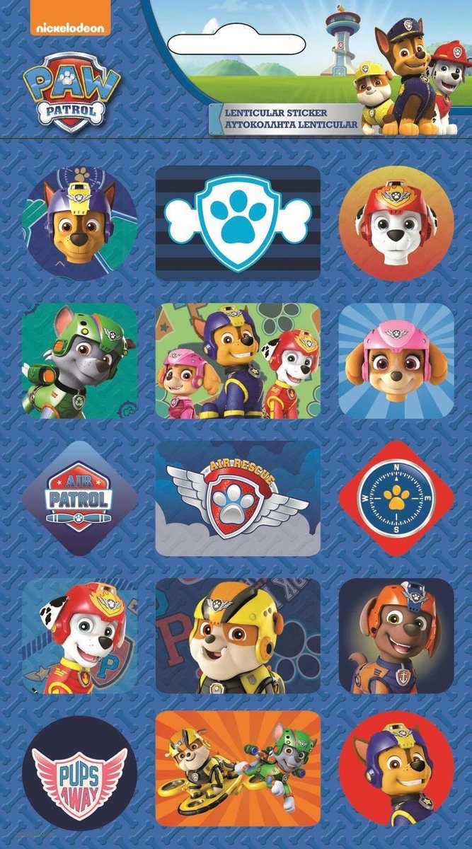   Stickers Paw Patrol Junior Vinyl Blauw 30 Stuks