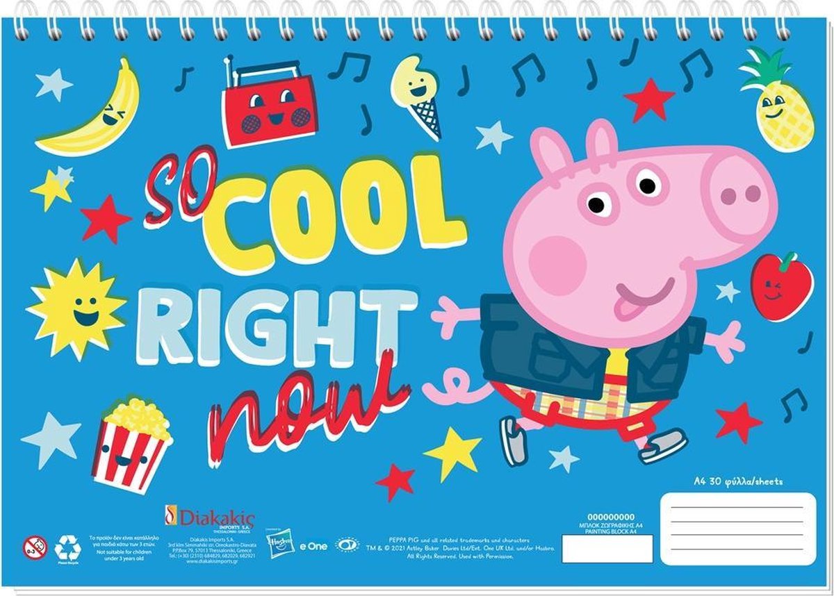 Nickelodeon Tekenblok Peppa Pig Junior A4 Blauw 30 Vellen