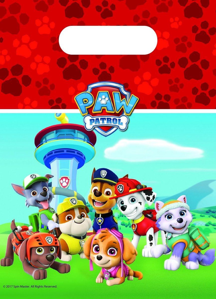 Nickelodeon Uitdeelzakjes Paw Patrol 120 X 180 Cm Blauw