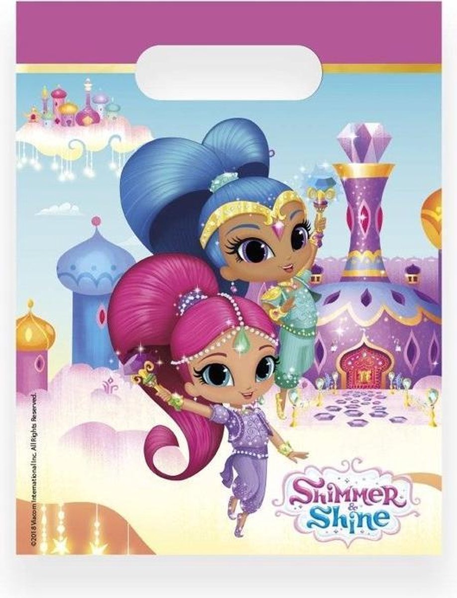 Nickelodeon Uitdeelzakjes Shimmer En Shine 23 Cm 6 Stuks Roze