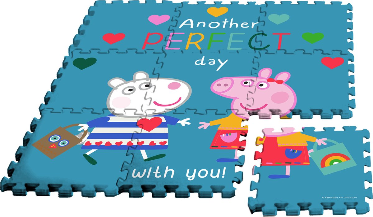 Nickelodeon Vloerpuzzel Peppa Pig 90 Cm Foam Blauw 9-delig