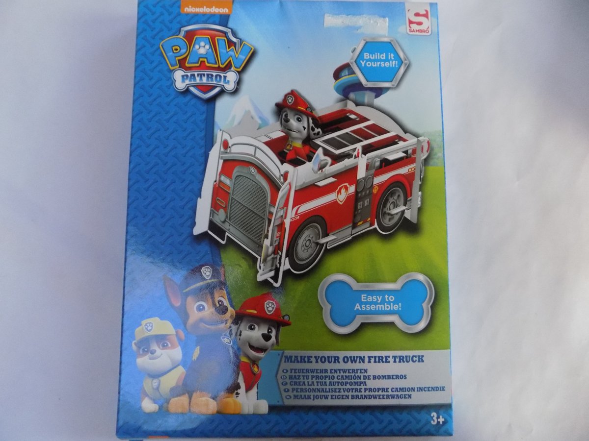 Paw Patrol knutselset ; maak je eigen brandweerwagen 18 x 25 cm !