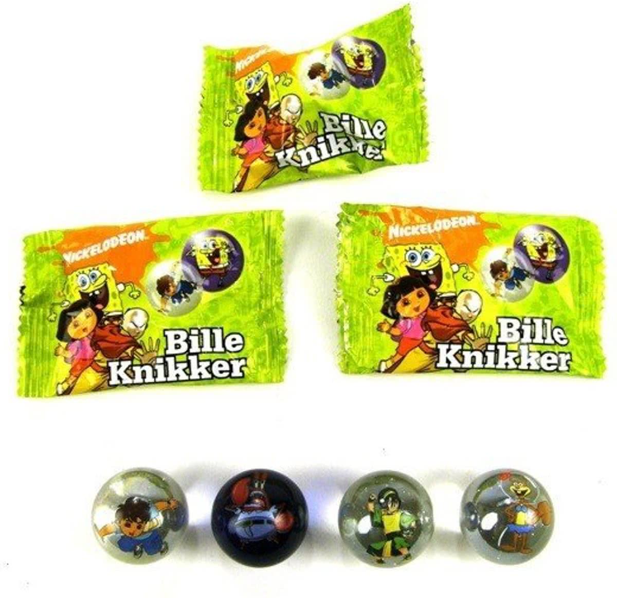 Set van 5 bonken / knikkers van Dora en/of Spongebob figuurtjes