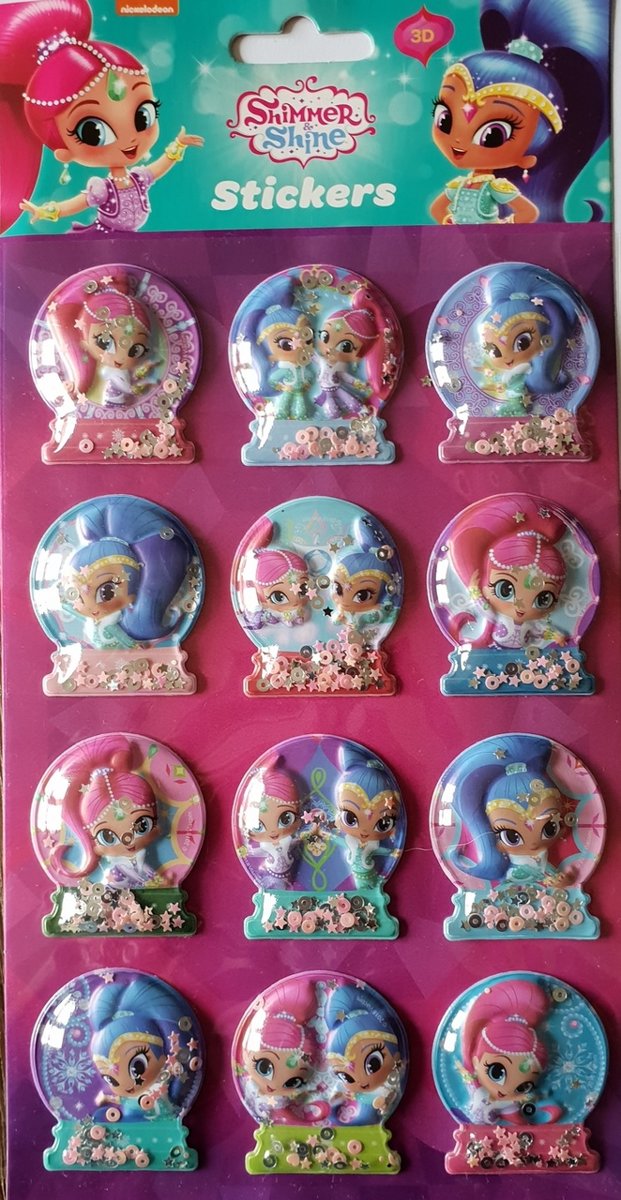 Shimmer and Shine 3D kerst stickers