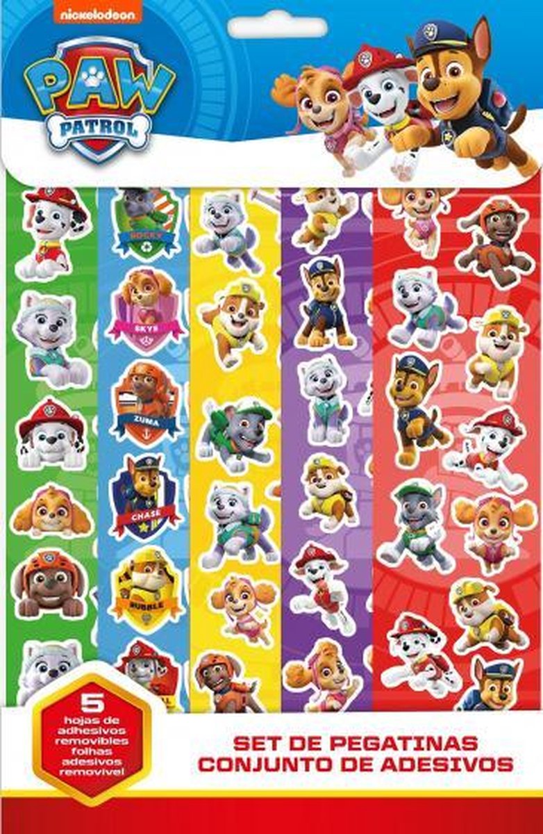 Stickerset Paw Patrol junior papier 5-delig