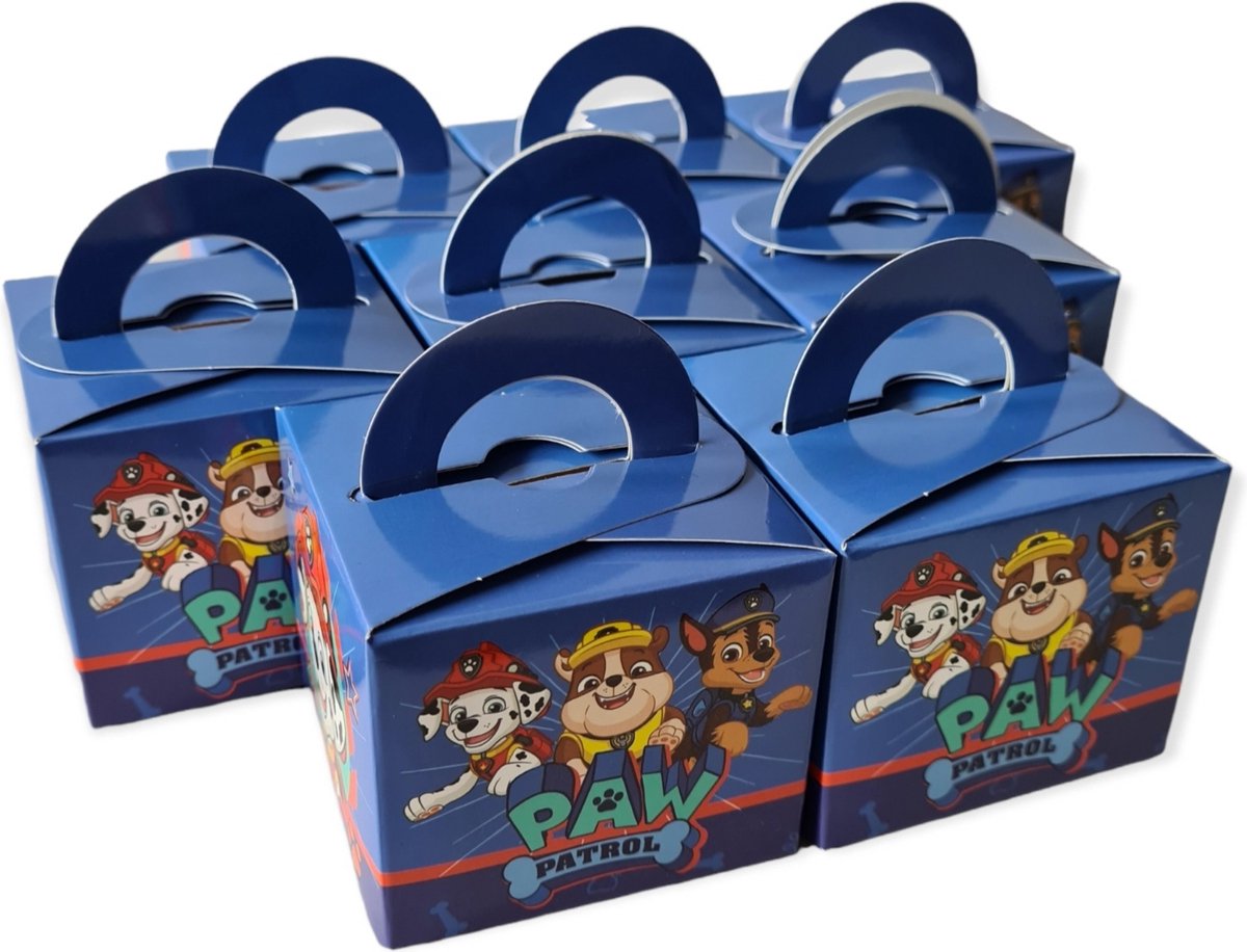 Traktatie / Uitdeel Doosjes Paw Patrol 6.5x6.5x5.5cm.