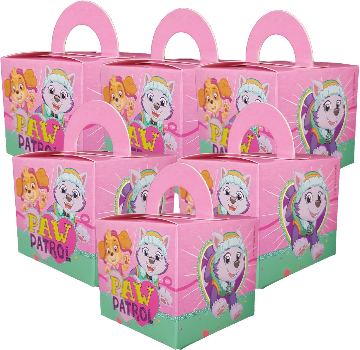 Traktatie doosjes Paw Patrol Team Roze 8 stuks 6,5x6,5x6,5 cm