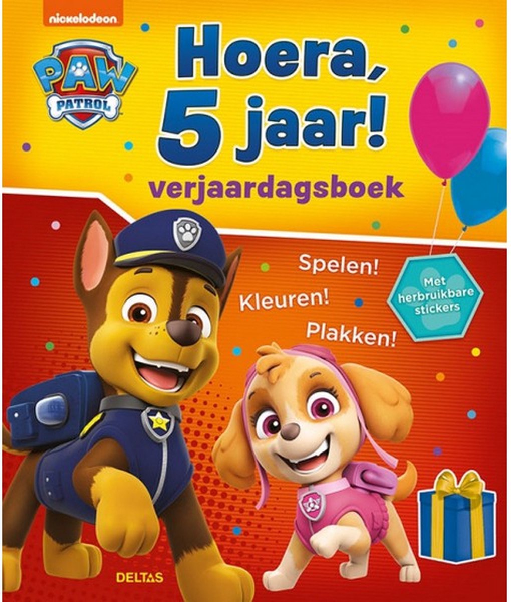 Verjaardagsboek Paw Patrol Hoera, 5 jaar!